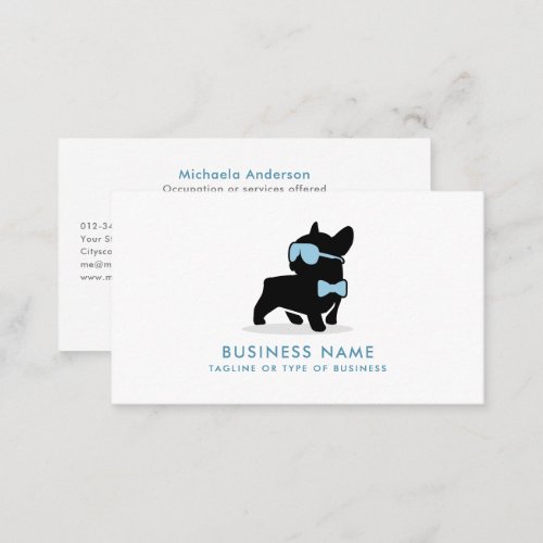 Cute Dog Pet Business QR Code Social Media Business Card
