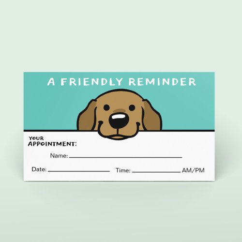 Cute Dog Pet Care Appointment Reminder Veterinary Business Card