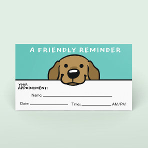 Cute Dog Pet Care Appointment Reminder Veterinary Business Card