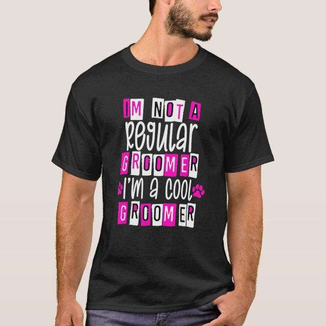 Cute Dog Pet Cat Groomer Grooming Salon Shears Paw T-Shirt (Front)