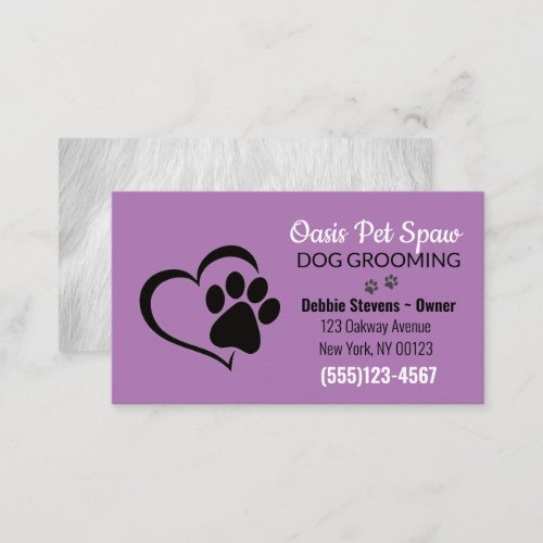 Cute Dog Pet Grooming Service Business Card