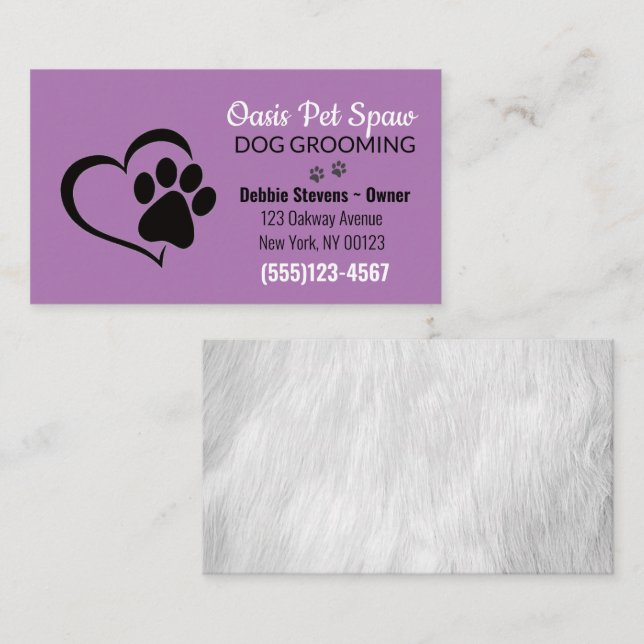 Cute Dog Pet Grooming Service Business Card (Front/Back)
