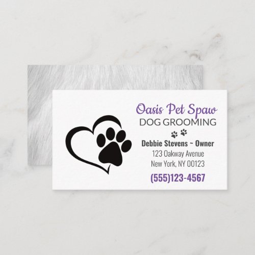 Cute Dog Pet Grooming Service Business Card