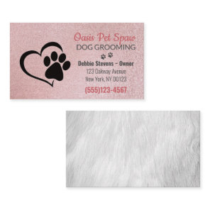 Cute Dog Pet Grooming Service Business Card