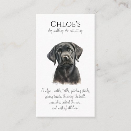 Cute Dog Pet Sitter Dog Walker Business Business Card