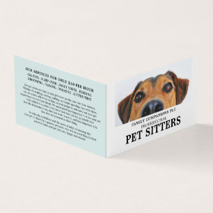 Cute Dog, Pet Sitting Service Detailed Business Card