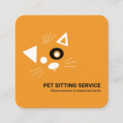 Cute Dog Pet Sitting Service Square Business Card