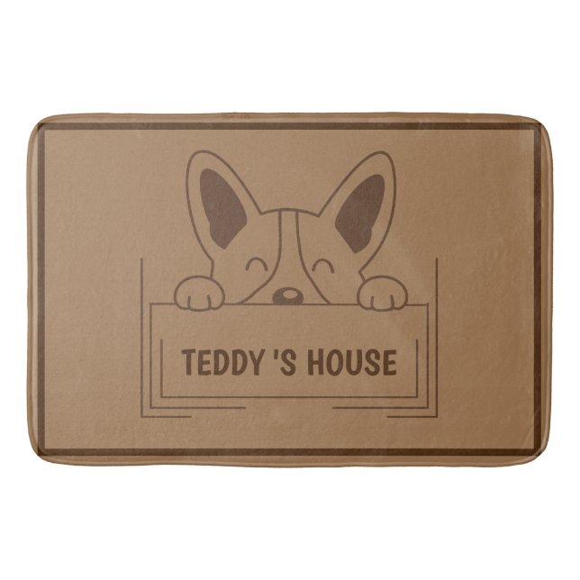 Cute Dog Pet Welcome Home party DIY name  Bath Mat (Front)