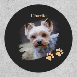 Cute dog pet with customized name patch