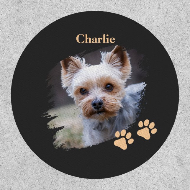 Cute dog pet with customized name patch (Front)