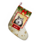 Cute Dog Photo Christmas Stocking Custom Name