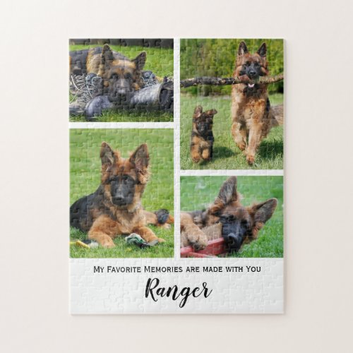 Cute Dog Photo Collage _ White Frame Pet Photo Jigsaw Puzzle