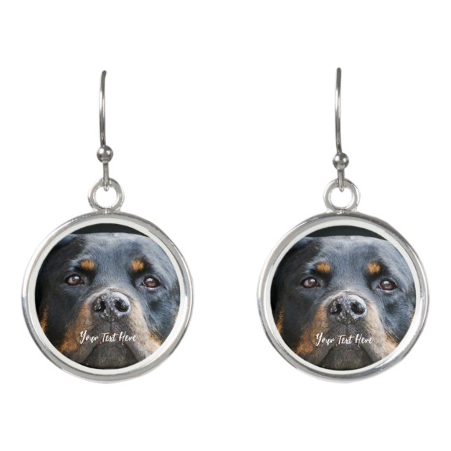 Cute Dog Photo Drop Earrings (Front)