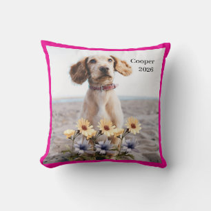 Cute Dog Photo Throw Pillow