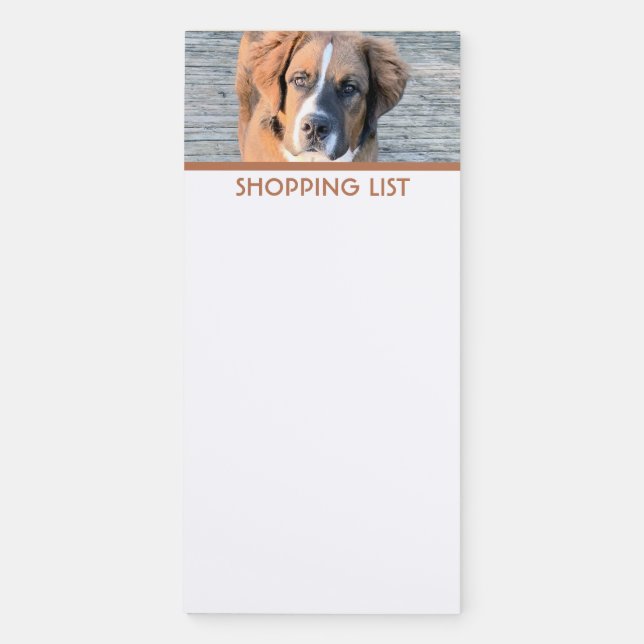 Cute Dog Photograph Magnetic Magnetic Notepad (Front)