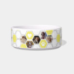 Cute Dog Photos Collage Geometric Yellow Heart Paw Bowl<br><div class="desc">The Cute Dog Photos Collage Geometric Yellow Heart Paw Bowl lets you show off your love for your furry friends with a stylish twist. Featuring yellow and white mosaic geometrics, paw prints, and hearts, this bowl will catch people’s attention as soon as they walk in the room--not to mention it...</div>