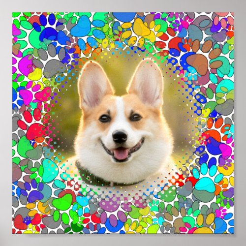 Cute Dog Picture Paw Print Pattern Custom 