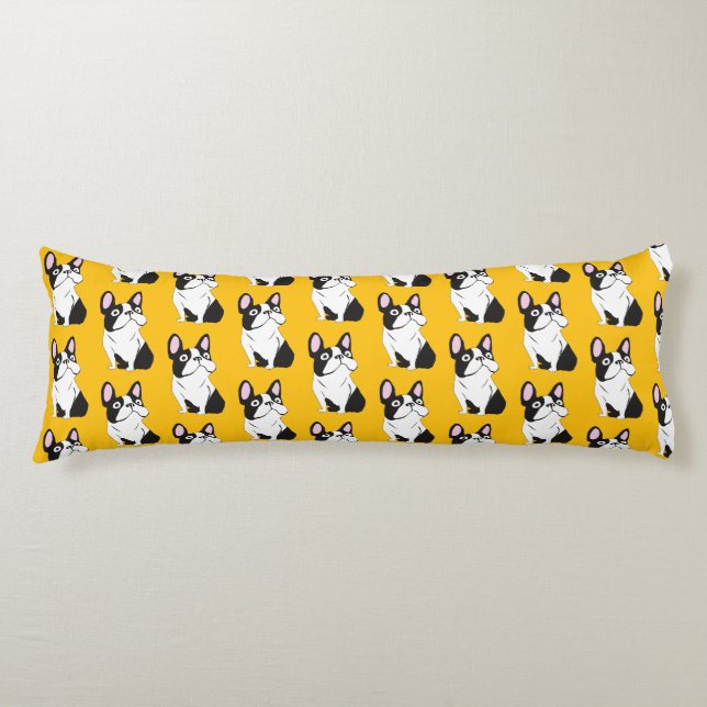 Cute dog, Pied French Bulldog Body Pillow (Front)