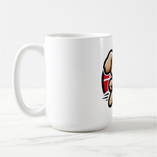 Cute dog playing basketball coffee mug