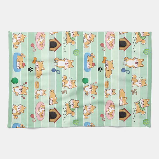 cute dog playing jumping sleeping kitchen towel (Horizontal)