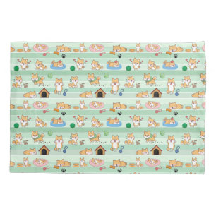 cute dog playing jumping sleeping pillow case