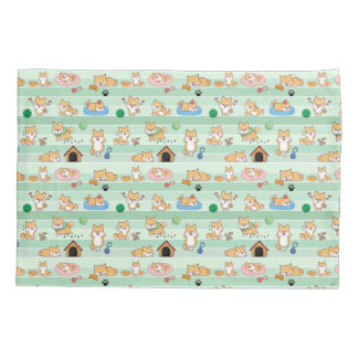 cute dog playing jumping sleeping pillow case