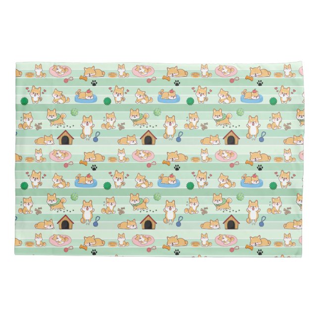 cute dog playing jumping sleeping pillow case (Back)