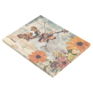 Cute Dog Playing Violin Gallery Wrap