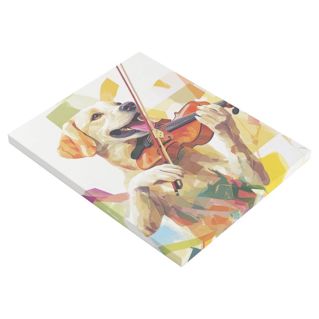 Cute Dog Playing Violin Gallery Wrap (3/4)