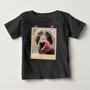 Cute Dog Polaroid Style Photo Art Baby T-Shirt