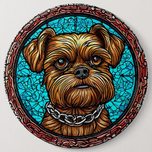 Cute dog portrait button