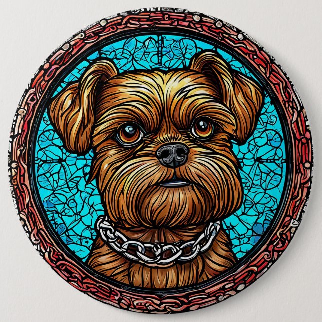 Cute dog portrait button (Front)