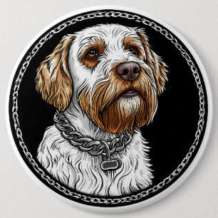 Cute dog portrait button