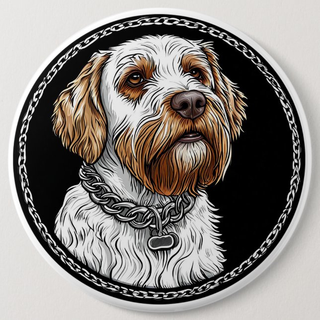 Cute dog portrait button (Front)