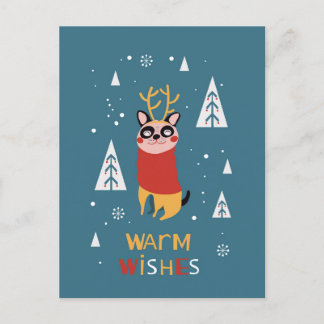 Cute Dog Postcard in Christmas