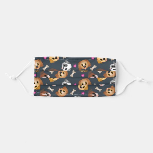 Cute Dog Print Mask, Dog lovers Face mask (Front, Folded)