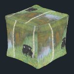 Cute Dog Pug Gustav Klimt Forest Square Pouf<br><div class="desc">Cute Dog Pug Gustav Klimt Forest Square Pouf. Immerse yourself in the tranquil beauty of Gustav Klimt's iconic forest scene, now with a whimsical twist featuring a charming black pug. This unique design blends the serene elegance of Klimt's art with the playful presence of a beloved pet, creating a delightful...</div>