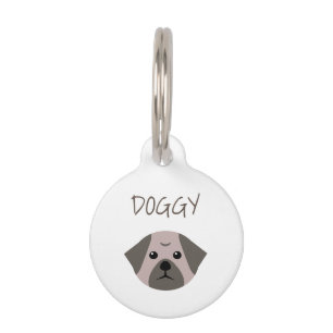 Cute Dog Pug Pet ID Tag