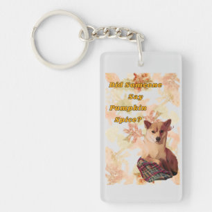 Cute Dog Pumpkin Spice Key Chain