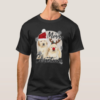 Cute Dog Puppies Merry Christmas Men Women Kids  T-Shirt