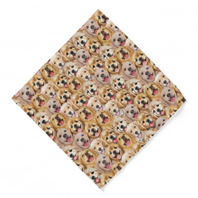 Cute Dog Puppy dogs paw pet Seamless Pattern Bandana (Front)