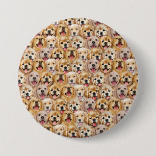 Cute Dog Puppy dogs paw pet Seamless Pattern Button