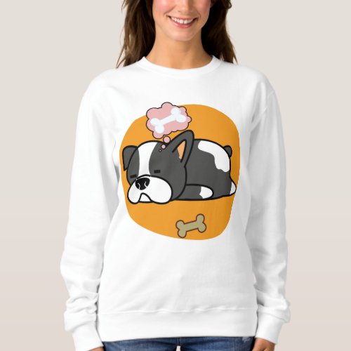 Cute Dog Puppy Dreaming Of A Big White Dog Bone Sweatshirt