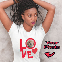 Cute Dog Puppy Love Personalized Photo  T-Shirt