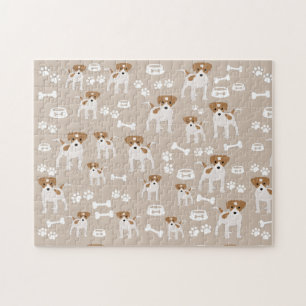 Cute Dog Puppy Paw Prints Pattern Jigsaw Puzzle