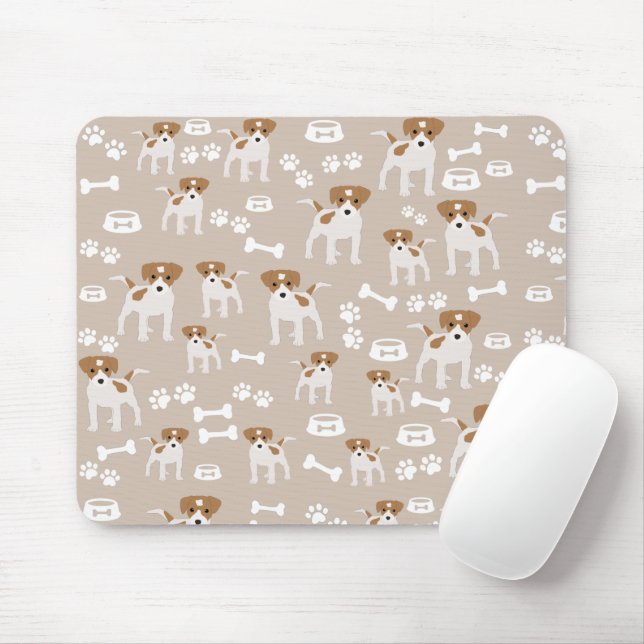 Cute Dog Puppy Paw Prints Pattern Mouse Pad (With Mouse)