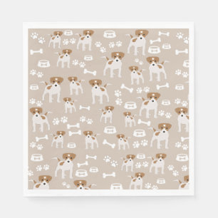 Cute Dog Puppy Paw Prints Pattern Napkins