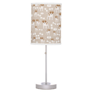 Cute Dog Puppy Paw Prints Pattern Table Lamp
