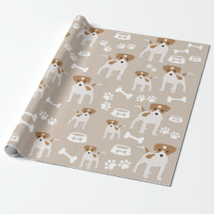 Cute Dog Puppy Paw Prints Pattern Wrapping Paper