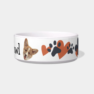 Cute Dog Puppy Personlized Photo Name Bowl